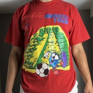Vintage 90s coca-Cola summer olympics Soccer Bootleg Shirt Size XL